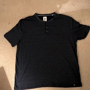 Cooper and Oak. Mens short sleeve Henley, striped.